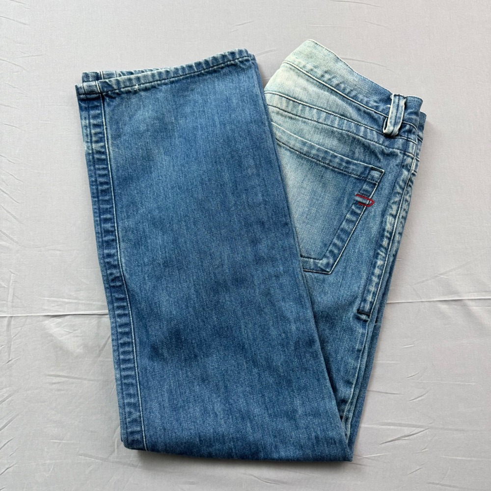 Diesel Industry Mens Blue Wash Straight Leg Button Fly Denim Jeans Size 32 Italy